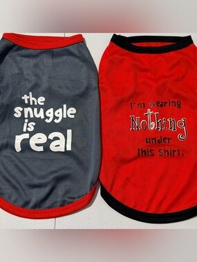 2 pc Dog Tank Pet Graphic T-Shirts Sz M